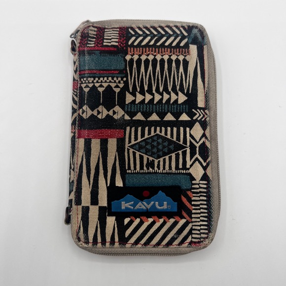 Kavu Go Time Wallet Canvas Crossbody Bag Geometric‎ Purse Travel Organizer - Picture 1 of 8